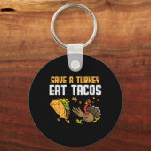 Save Turkey Eet taco's Mexicaans Fun Thanksgiving  Sleutelhanger (Voorkant)