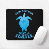 Save Turtle Clean Zee Save Natuur Oceans Day Quote Muismat (Met muis)
