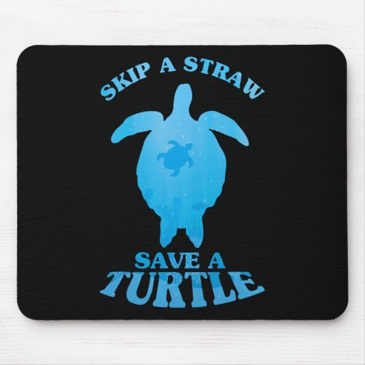 Save Turtle Clean Zee Save Natuur Oceans Day Quote Muismat (Voorkant)