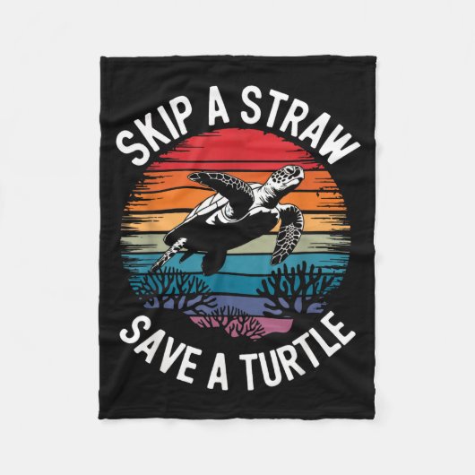Save Turtles Sea Ocean Turtle Shirt  Fleece Deken (Voorkant)