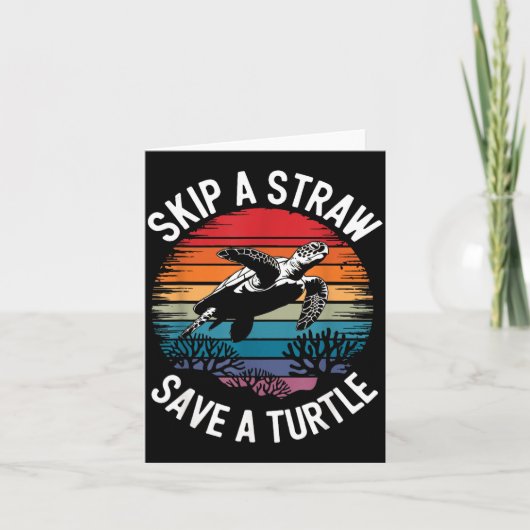 Save Turtles Sea Ocean Turtle Shirt Kaart (Voorkant)