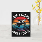 Save Turtles Sea Ocean Turtle Shirt Kaart (Gele Bloem)