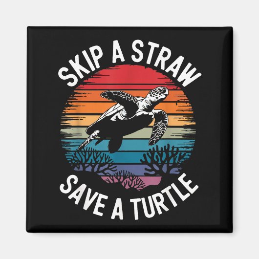 Save Turtles Sea Ocean Turtle Shirt Magneet (Voorkant)