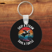 Save Turtles Sea Ocean Turtle Shirt Sleutelhanger (Voorkant)