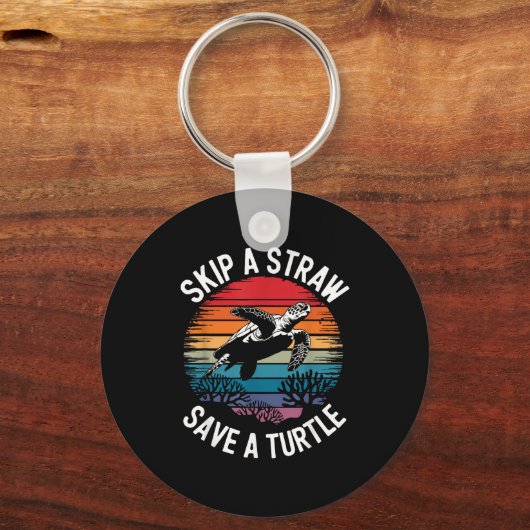 Save Turtles Sea Ocean Turtle Shirt Sleutelhanger (Voorkant)