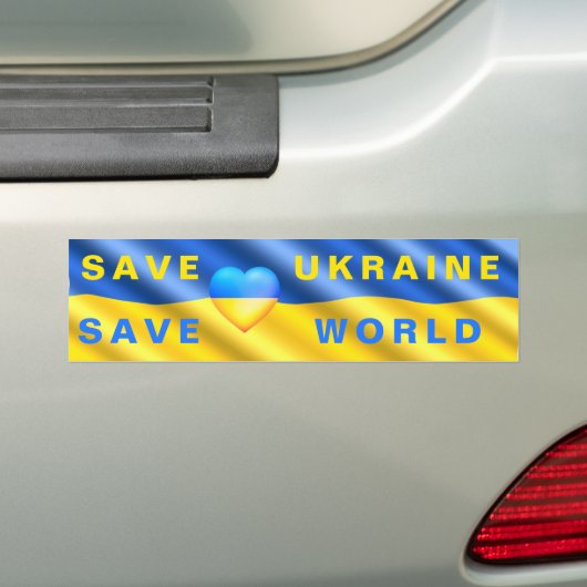 Save Ukraine Steun Bumpersticker Save World (Op auto)