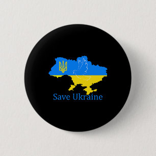 Save Ukraine steun duif vrede Oekraïense landkaart Ronde Button 5,7 Cm