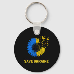 Save Ukraine Zonnebloem Vlinders Ik Sta Met Oekrai Sleutelhanger