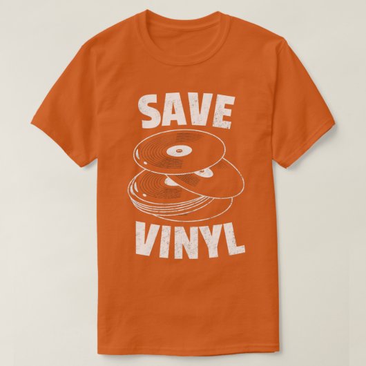 Save Vinyl Records verontruste  muziekliefhebbers T-shirt (Design voorkant)