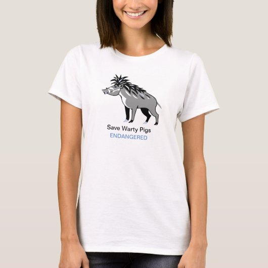 Save Warty PIGS - Bedreigde dieren grafiek T-shirt (Voorkant)