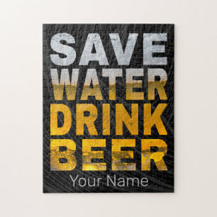 Save Water Drink Beer Gezegde voor vrijgezellenfee Legpuzzel