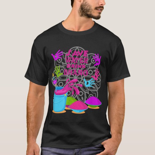 SAVE WATER DRINK BHANG Funny Holi T-shirt (Voorkant)