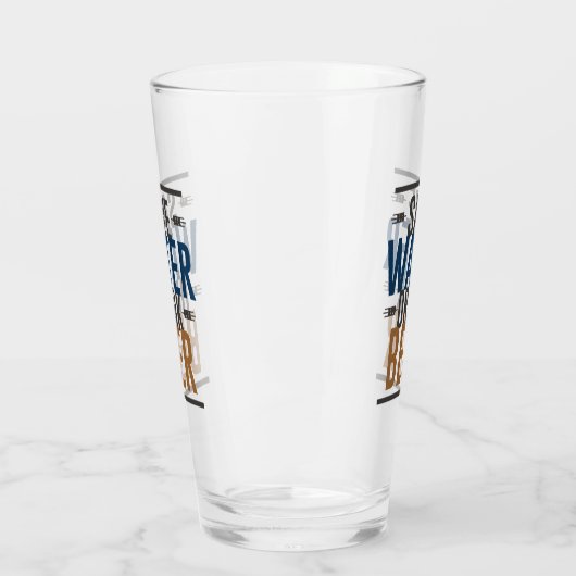Save Water drink Bierbier Woordkunst Glas (Links)