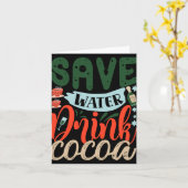 Save Water Drink Cocoa Funny Christmas Winter Kaart (Gele Bloem)