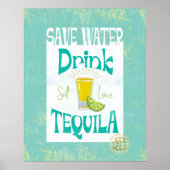 Save Water Drink Tequila Boho Cowgirl Zuidwest Poster (Voorkant)