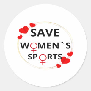 Save Womens Sports Klassieker Ronde Sticker