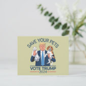 Save Your Pets Stem voor Trump Verkiezingscitaat Briefkaart (Staand voorkant)