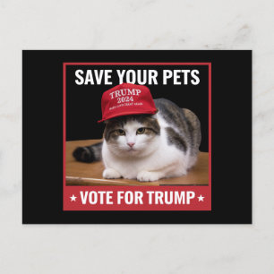Save Your Pets Stem voor Trump Verkiezingscitaat Briefkaart