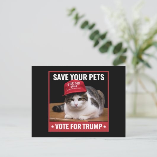 Save Your Pets Stem voor Trump Verkiezingscitaat Briefkaart (Staand voorkant)