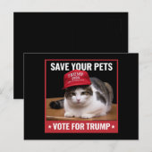 Save Your Pets Stem voor Trump Verkiezingscitaat Briefkaart (Voorkant / Achterkant)