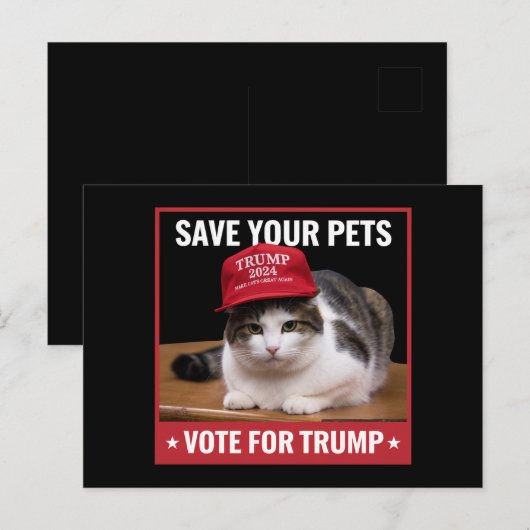Save Your Pets Stem voor Trump Verkiezingscitaat Briefkaart (Voorkant / Achterkant)