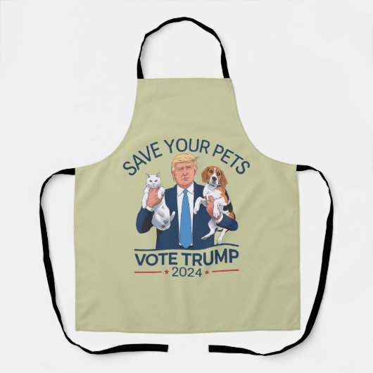 Save Your Pets Stem voor Trump Verkiezingscitaat Schort (Voorkant)
