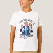 Save Your Pets Stem voor Trump Verkiezingscitaat T-shirt (Voorkant)