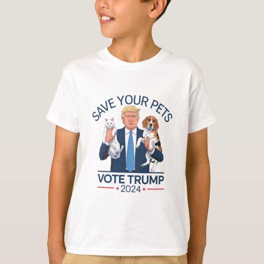 Save Your Pets Stem voor Trump Verkiezingscitaat T-shirt (Voorkant)