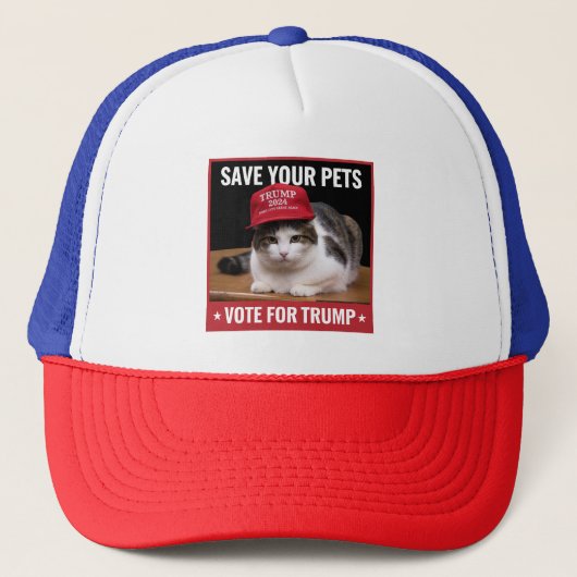 Save Your Pets Stem voor Trump Verkiezingscitaat Trucker Pet (Voorkant)