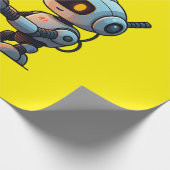 Save Your Soul Schattigee Robot Holding Heart bero Cadeaupapier (Hoek)
