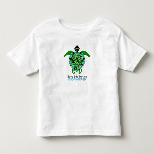 Save Zee TURTLES - Bedreigde dierenkaart Kinder Shirts (Voorkant)