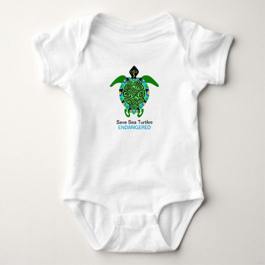 Save Zee TURTLES - Bedreigde diersoorten - Marine  Romper (Voorkant)
