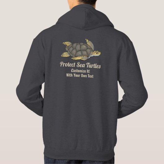 Save Zee Turtles Ocean Wildlife Habitats Klimaat Hoodie (Achterkant)