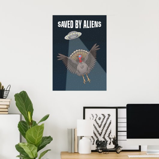 Saved By Aliens on Thanksgiving Poster (Thuiskantoor)
