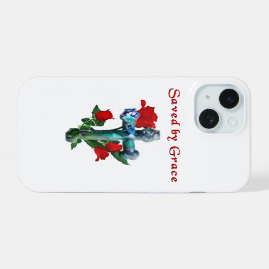 Saved By Grace iPhone 15 Case (Achterkant horizontaal)