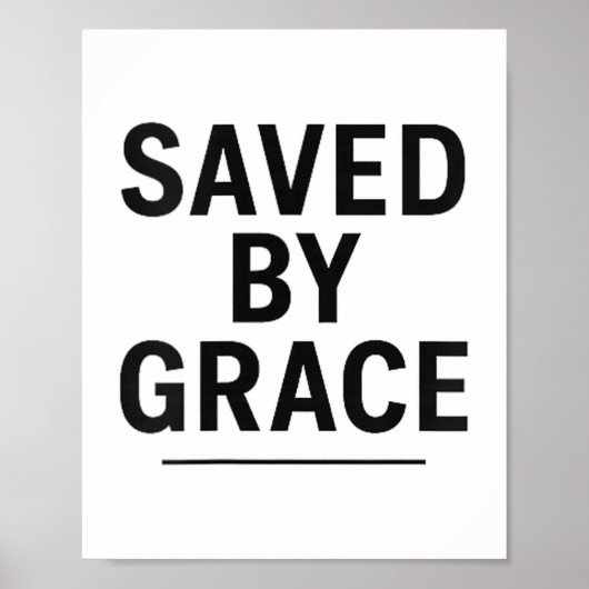 Saved By Grace Minimalist Christian Graphic Poster (Voorkant)