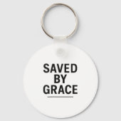 Saved By Grace Minimalist Christian Graphic Sleutelhanger (Voorkant)