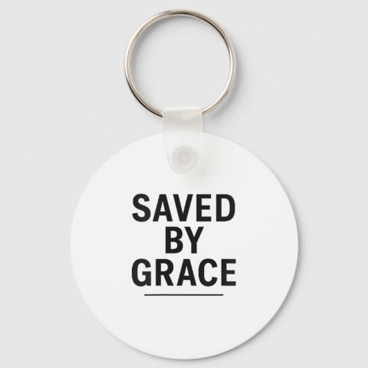 Saved By Grace Minimalist Christian Graphic Sleutelhanger (Voorkant)