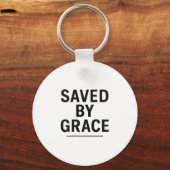 Saved By Grace Minimalist Christian Graphic Sleutelhanger (Voorkant)