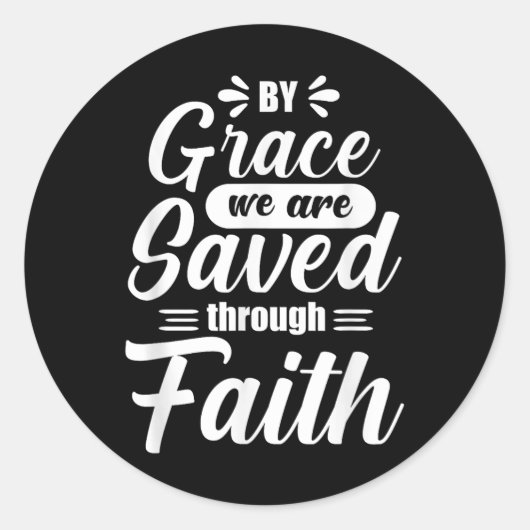 Saved By Grace Ronde Sticker (Voorkant)