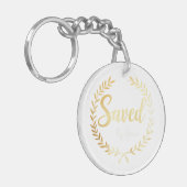 Saved by Grace Sleutelhanger - Cadeau voor trouwe  (Voorkant Links)