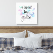 Saved by grace | watercolor background canvas afdruk (Insitu (Slaapkamer))