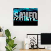 Saved Jesus Salvation Christelijk kunstwerk poster (Thuiskantoor)