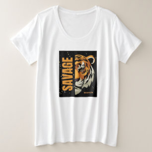 SAVEGE TIGERS .T-shirt VOOR VOETBAL EN TIGER LO Grote Maat T-shirt
