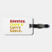 Saveloy, Chips & Curry Sauce. Bagagelabel (Achterkant horizontaal)