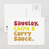 Saveloy, Chips & Curry Sauce. Briefkaart (Voorkant / Achterkant)