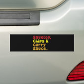 Saveloy, Chips & Curry Sauce. Bumpersticker (Op auto)