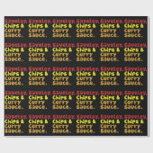 Saveloy, Chips & Curry Sauce. Cadeaupapier (Vlak)