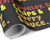 Saveloy, Chips & Curry Sauce. Cadeaupapier (Rol Hoek)