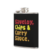 Saveloy, Chips & Curry Sauce. Heupfles (Links)